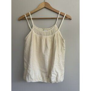 STARKx Gauzy Cotton Boho Hippie Tank Top Off‎ White Women's Small
